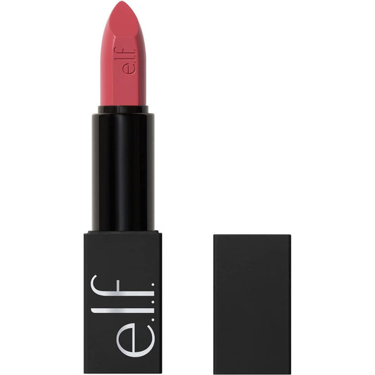 O Face Satin Lipstick, Richly Pigmented, Nourishing & Long-Lasting Creamy Lipstick, Infused with Jojoba, Vegan & Cruelty-Free, Pleased