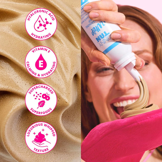 Self Tanning Whip Medium - Instant Fake Tan for Streak Free, Radiant & Natural Glow, Cruelty-Free, Paraben Free & Vegan Skincare with Coconut & Vanilla Aroma - Medium Self Tan, 150Ml