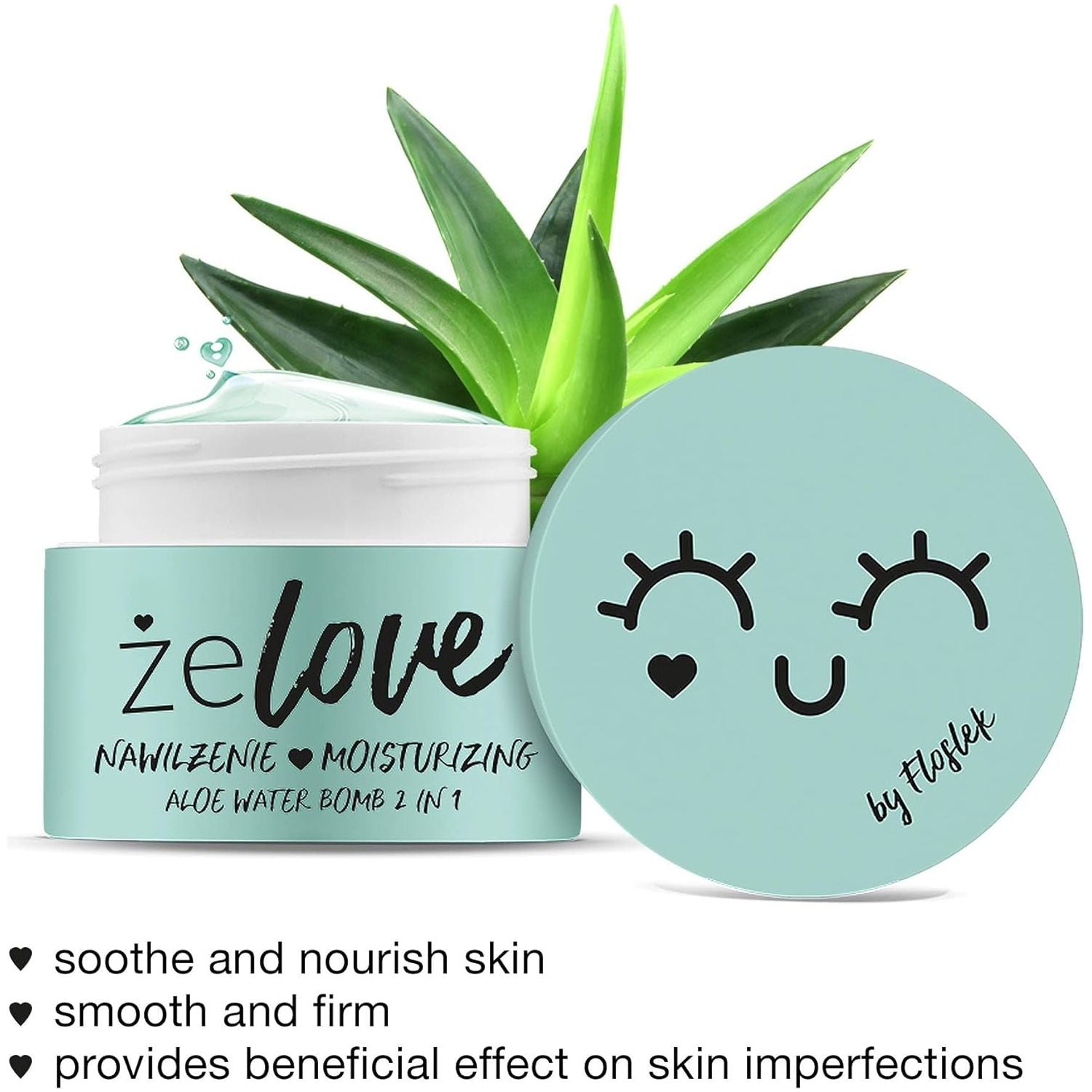Aloe Water Aqua Bomb Face Cream | 50Ml | Hydro Boost Soothing Gel | Contains Aloe Juice | Liquid Moisturizer for Dry & Sensitive Skin | Cruelty-Free & Vegan