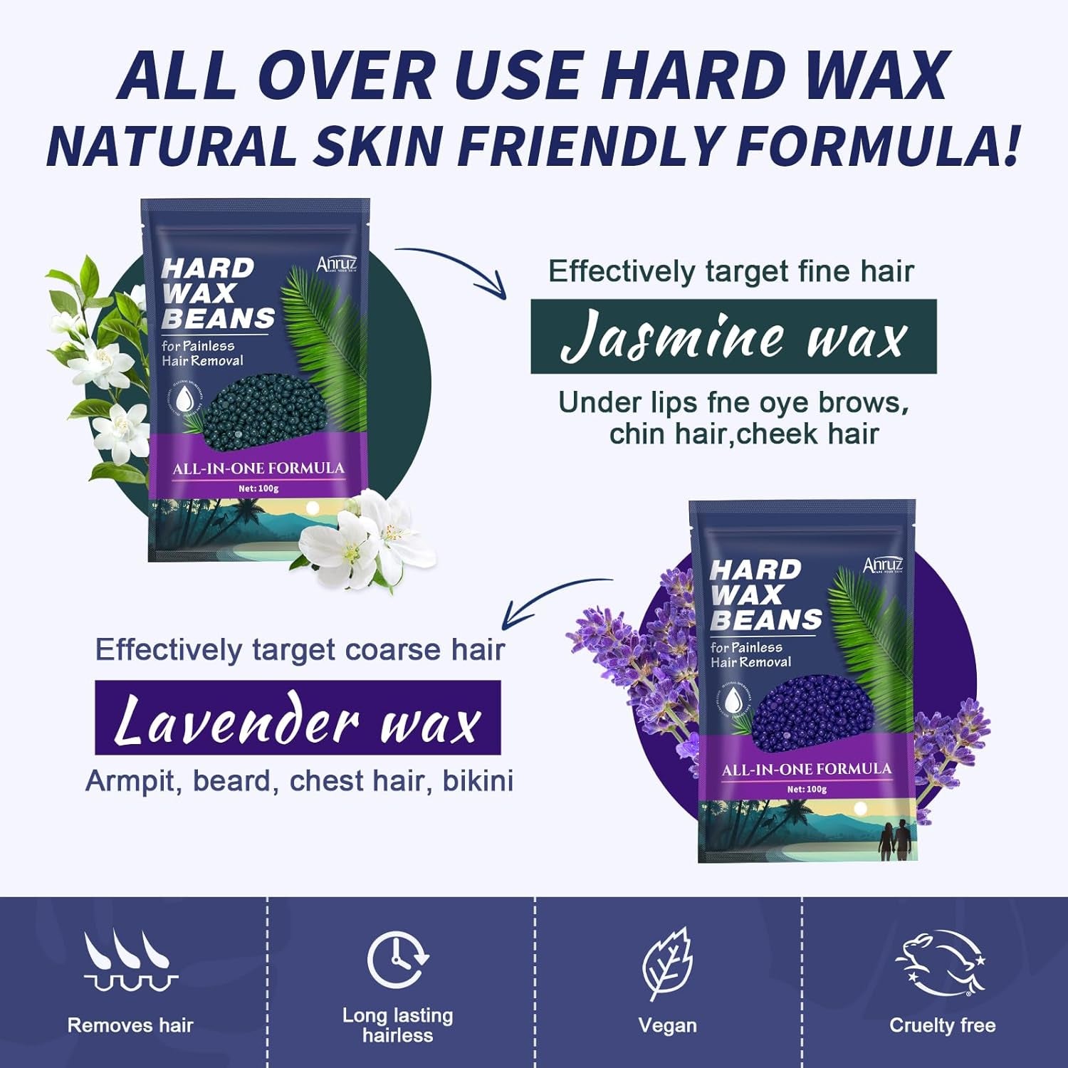 Waxing Kit, Wax Kit for Hair Removal, Wax Pot for Waxing Professional with Silicone Bowl,4 Bags Wax Beads and 20 Applicator Sticks, 2 Treatment Oils-At Home Wax Machine for Full Body Waxing