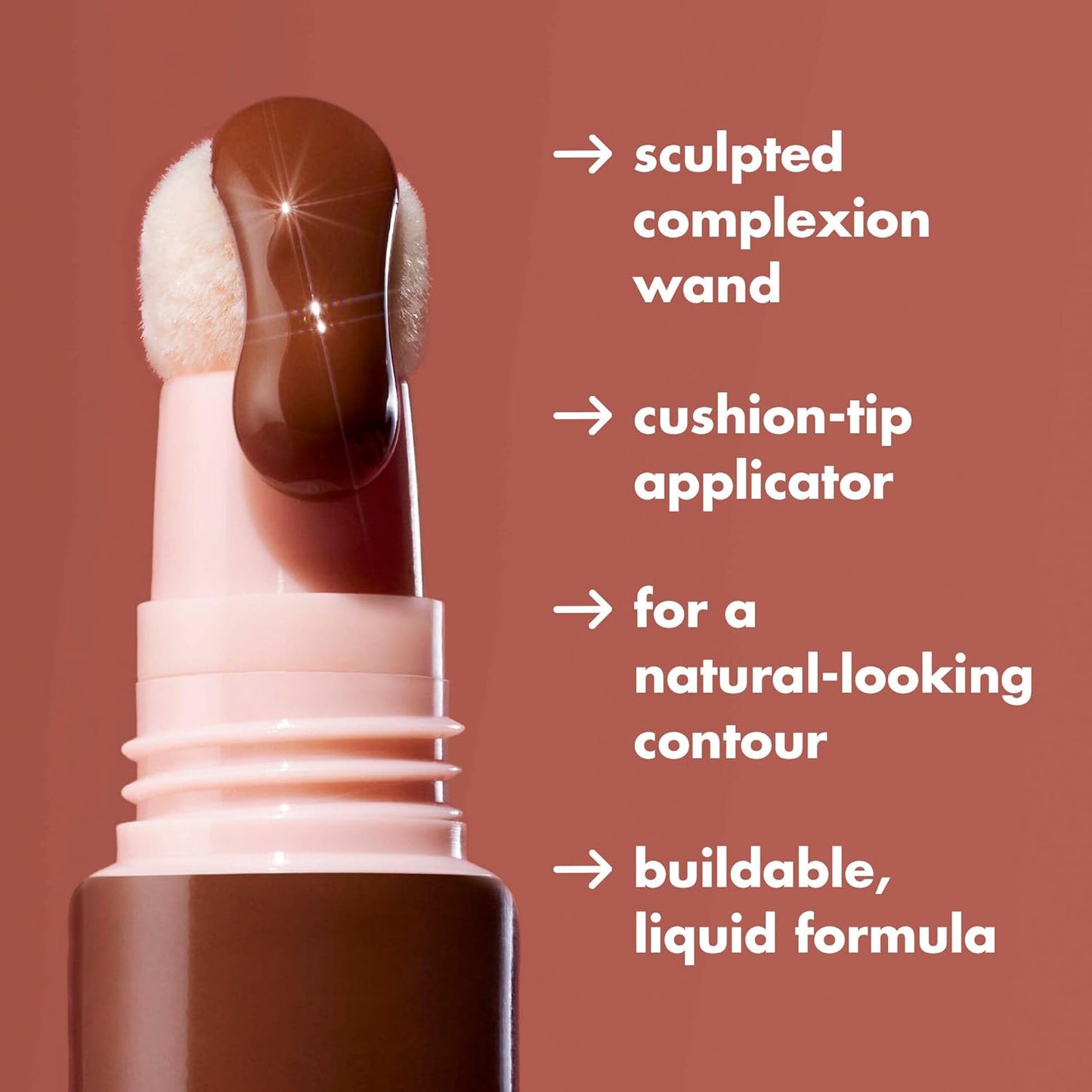 Halo Glow Contour Beauty Wand, Liquid Contour Wand for a Naturally Sculpted Look, Buildable Formula, Vegan & Cruelty-Free, Tan/Deep