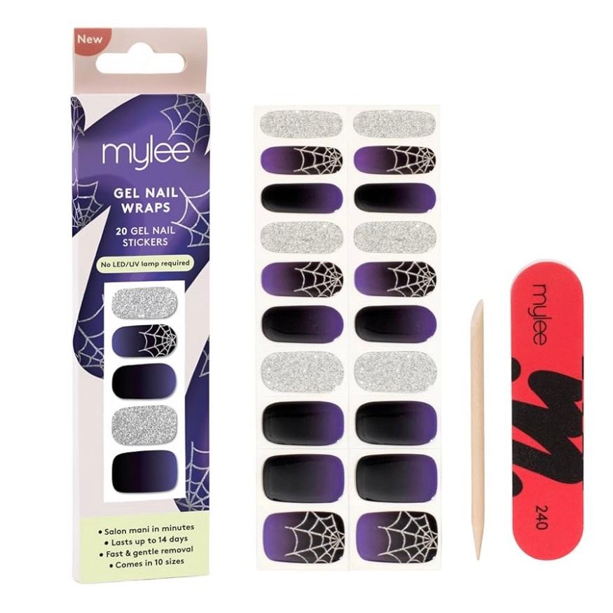 Mylee Gel Nail Wraps (black widow) Halloween 2025 Collection
