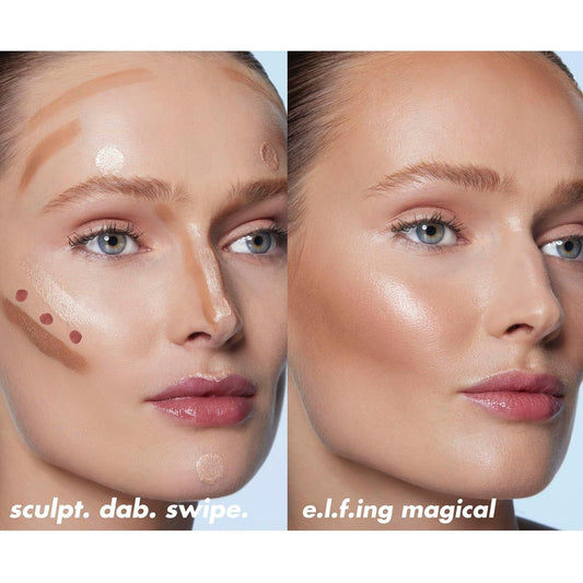 Halo Glow Contour Beauty Wand, Liquid Contour Wand for a Naturally Sculpted Look, Buildable Formula, Vegan & Cruelty-Free, Tan/Deep