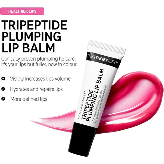 Tripeptide Plumping Lip Balm 10Ml, Clinically Proven Plumping Tinted Lip Care, Hydrates Dry Cracked Lips, Vegan & Cruelty Free, Pink Tint