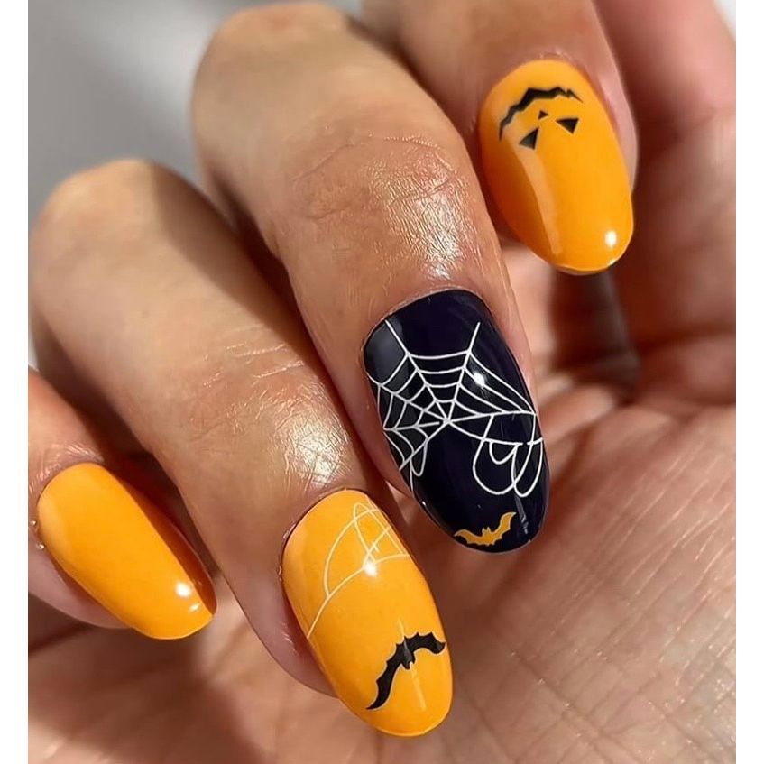 Mylee Gel Nail Wraps (Patchwork Pumpkin) Halloween 2025 Collection