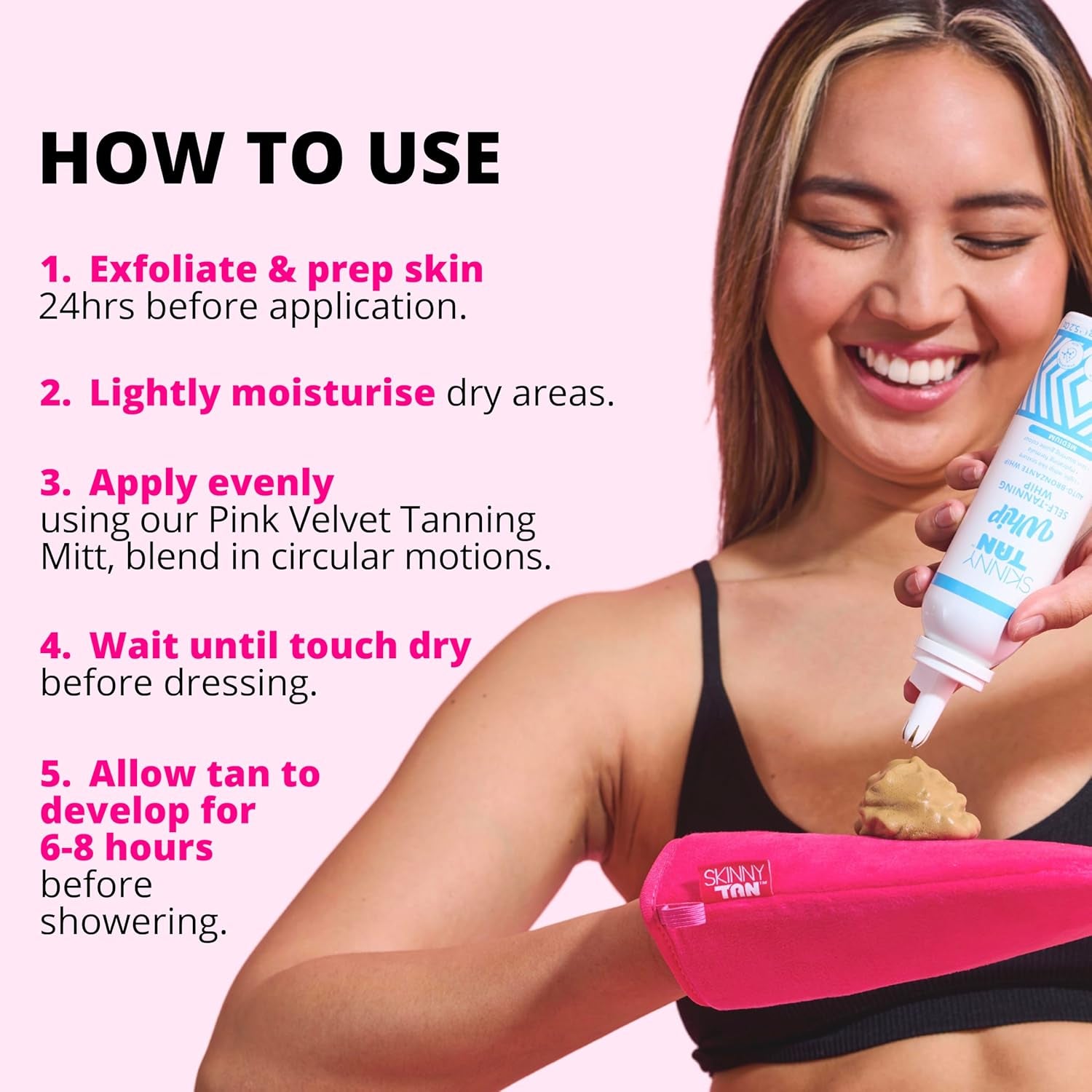 Self Tanning Whip Medium - Instant Fake Tan for Streak Free, Radiant & Natural Glow, Cruelty-Free, Paraben Free & Vegan Skincare with Coconut & Vanilla Aroma - Medium Self Tan, 150Ml